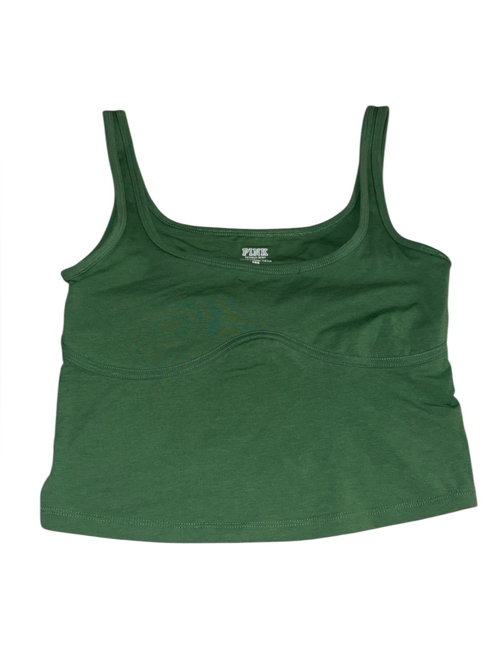 PINK Victoria's Secret‎ Forest Green Seam-Detail Tank